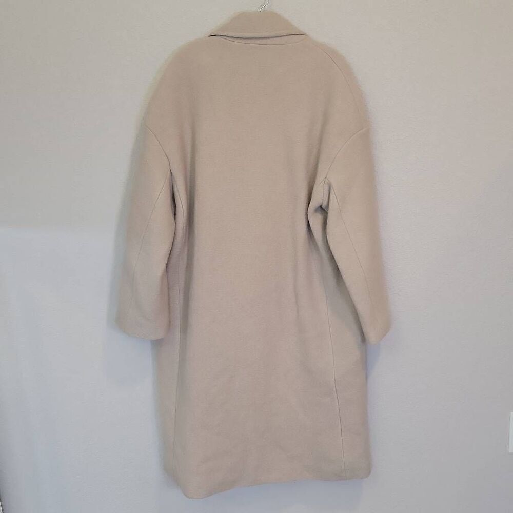 Zara Oversized Double-Breasted Cream Pea Coat - Picture 2 of 8
